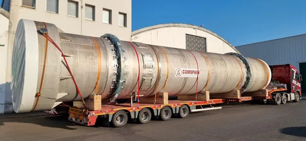 Rotary dryer drum delivered and installed on site