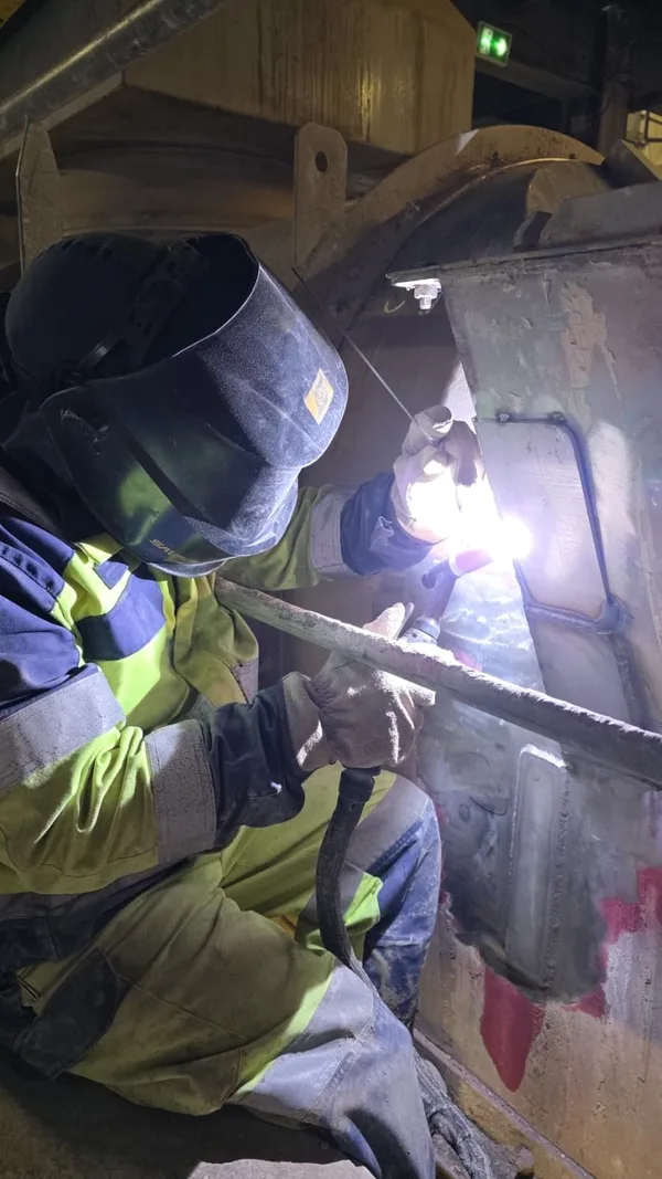 On-site welding and technical assistance on a fluidised bed cooler
