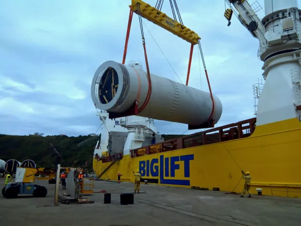 Dryer drums split into two halves for transport